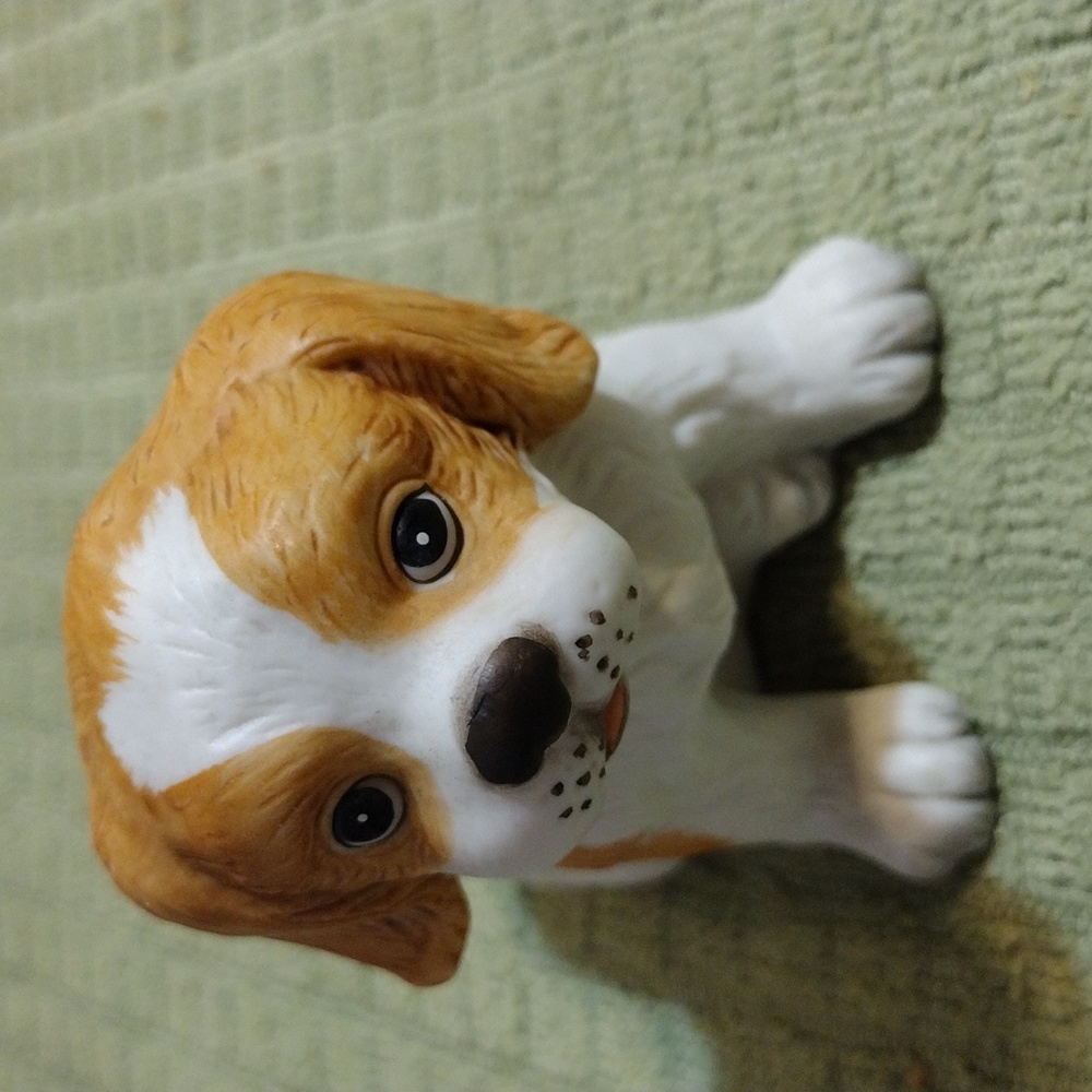 Vintage, Homco 1980, cocker spaniel miniature porcelain bisque figure. - Picture 1 of 5